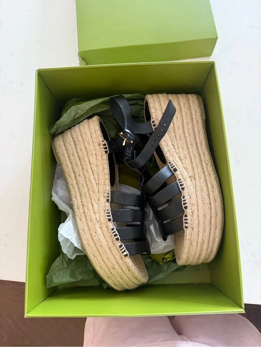 Tory Burch Black Fisherman Espadrilles NIB size 8